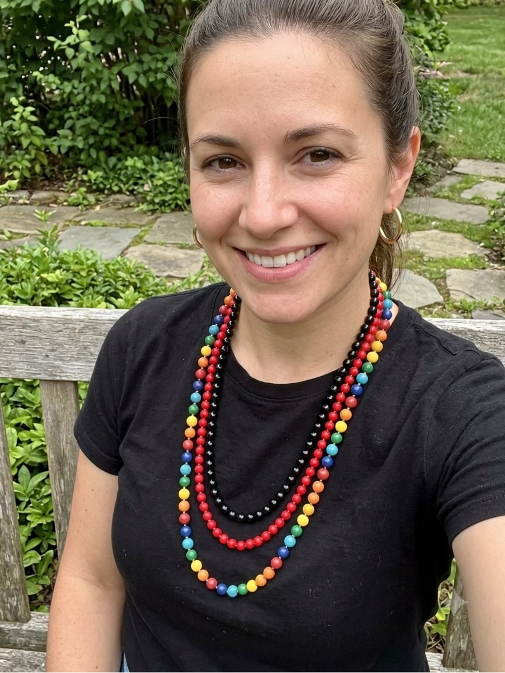 Set of 3 Multicolor Beaded Necklace - Vibrant Rainbow Women’s Jewelry